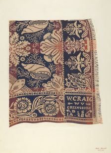 Jacquard Coverlet, 1935/1942. Creator: Paul Kelly