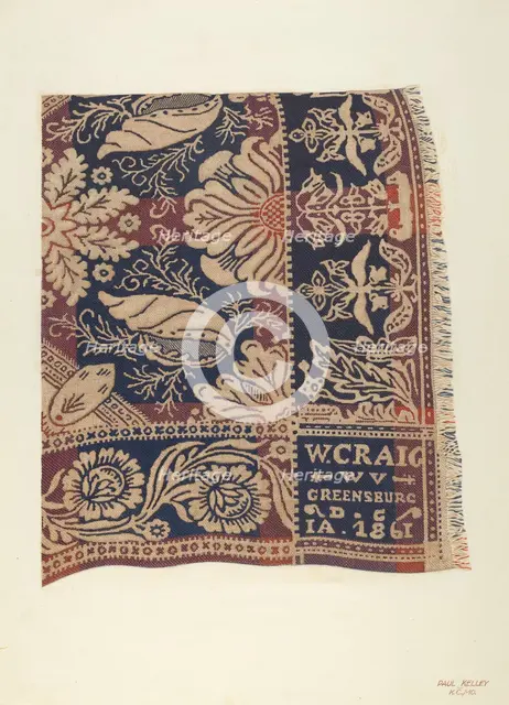 Jacquard Coverlet, 1935/1942. Creator: Paul Kelly.
