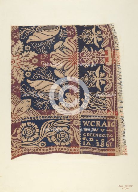 Jacquard Coverlet, 1935/1942. Creator: Paul Kelly.