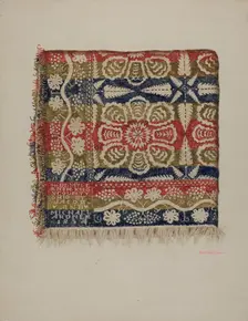 Jacquard Coverlet, c. 1938. Creator: Eva Wilson
