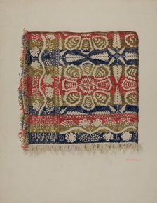 Jacquard Coverlet, c. 1938. Creator: Eva Wilson