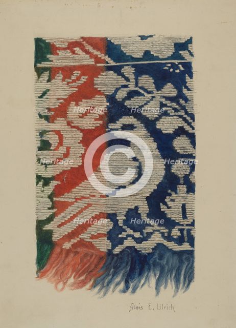 Jacquard Coverlet (Detail), c. 1941. Creator: Alois E. Ulrich.