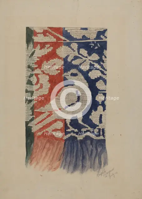 Jacquard Coverlet (Detail), c. 1941. Creator: Ralph N. Morgan.