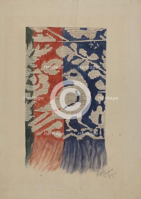 Jacquard Coverlet (Detail), c. 1941. Creator: Ralph N. Morgan.
