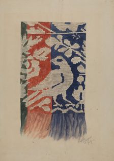 Jacquard Coverlet (Detail), c. 1941. Creator: Ralph N. Morgan