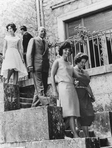 Jacqueline Kennedy (1929-1924) with the Greek royal family, 1961. Creator: Unknown
