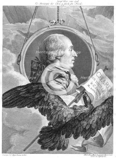 Jacques Alexandre Cesar Charles, French physicist, c1783.  Creator: Simon Charles Miger.