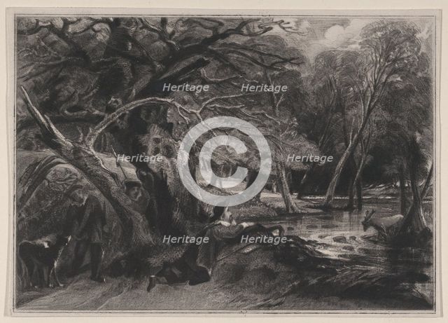 Jacques and the Wounded Stag (Shakespeare, As You Like It, Act 2, Scene 1), 1830. Creator: David Lucas.