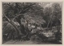 Jacques and the Wounded Stag (Shakespeare, As You Like It, Act 2, Scene 1), 1830. Creator: David Lucas