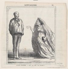 Jacques Bonhomme. - Merci, ma vieille, trop décrépite!..., 1872. Creator: Honore Daumier