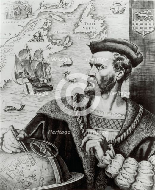 Jacques Cartier, 16th century French explorer.  Creator: Unknown.