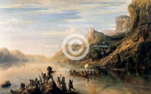 Jacques Cartier discovered the Saint Lawrence River in 1535. Artist: Gudin, Théodore (1802-1880)