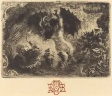 Jacques Cazotte's "Le Diable amoureux" (1st vignette), 1878. Creator: Felix Hilaire Buhot
