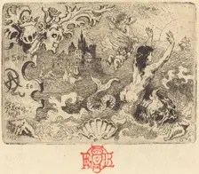 Jacques Cazotte's "Le Diable amoureux" (2nd vignette), 1878. Creator: Felix Hilaire Buhot