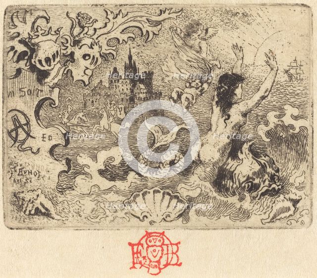 Jacques Cazotte's "Le Diable amoureux" (2nd vignette), 1878. Creator: Felix Hilaire Buhot.