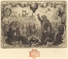 Jacques Cazotte's "Le Diable amoureux" (3rd vignette), 1878. Creator: Felix Hilaire Buhot