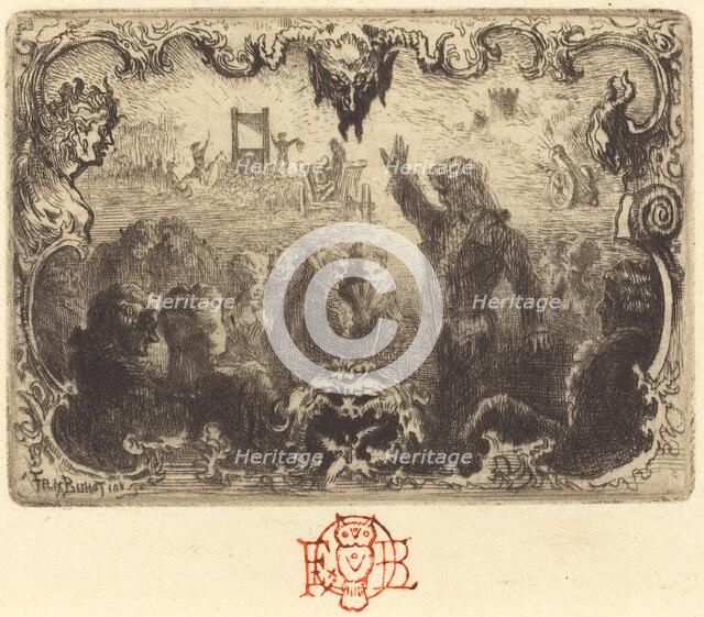 Jacques Cazotte's "Le Diable amoureux" (3rd vignette), 1878. Creator: Felix Hilaire Buhot.