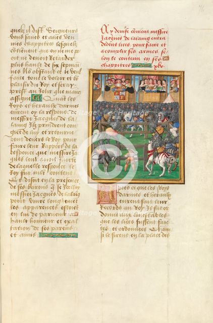 Jacques de Lalaing and Diego de Guzman Fighting before the King of Castile, about 1530. Creator: Master of the Getty Lalaing.