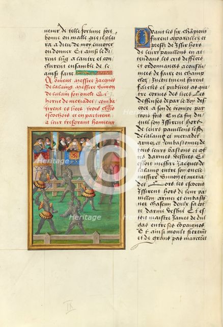 Jacques de Lalaing and his Companions Fighting Scottish Knights before the King of Scots, about 1530 Creator: Master of the Getty Lalaing.