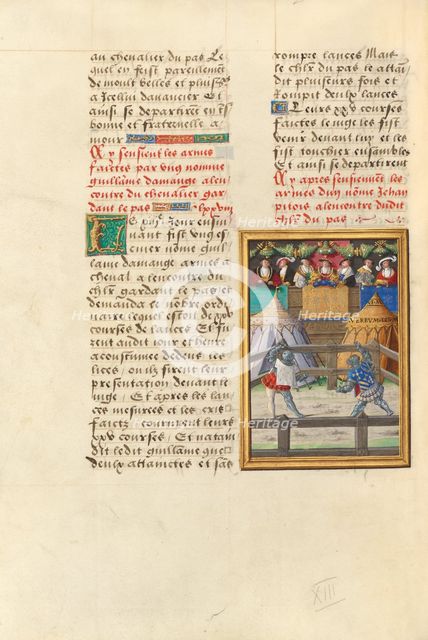 Jacques de Lalaing Fighting the Esquire Jean Pitois at the Passage of Arms of the..., about 1530. Creator: Master of the Getty Lalaing.