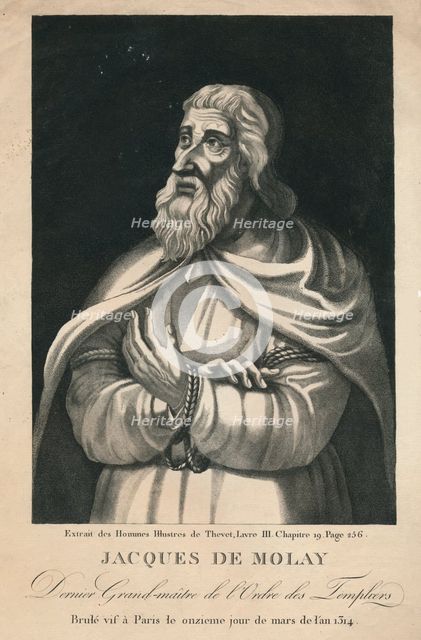 'Jacques De Molay, Dernier Grand-maître de l'Ordre des Templiers', (late 18th-early 19th century). Creators: Beaublé fils, Louis-Jacques Beaublé.