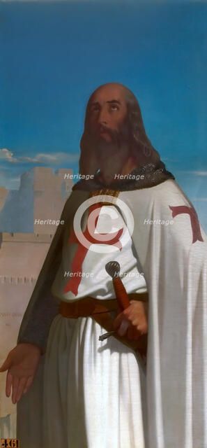 Jacques de Molay, Grand Master of the Knights Templar. Artist: Amaury-Duval, Eugène Emmanuel (1808-1885)