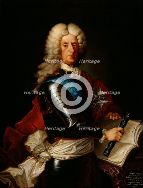Jacques François de Chastenet, Marquis de Puységur (1656-1743), with his marshal's baton. Creator: Anonymous.