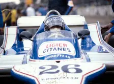 Jacques Laffite at the wheel of a Ligier-Cosworth, British Grand Prix, Brands Hatch, 1980