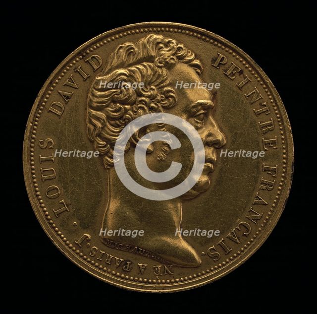 Jacques-Louis David, 1748-1825, Painter [obverse], 1819. Creator: Auguste François Michaut.
