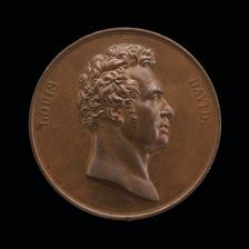 Jacques-Louis David, 1748-1825, Painter [obverse], 1820. Creator: André Galle