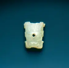 Jade taotie mask applique, Western Zhou dynasty, China, c1100-771 BC. Creator: Unknown