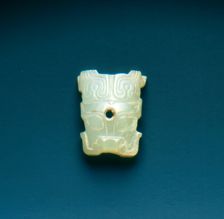 Jade taotie mask applique, Western Zhou dynasty, China, c1100-771 BC. Creator: Unknown