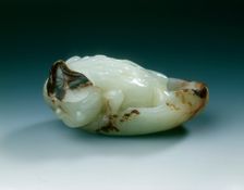Jade toad in lotus waiting in ambush, Ming dynasty, China, 1368-1644. Creator: Unknown