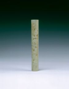 Jade tubular perfume holder, Qing dynasty, China, 18th century. Creator: Unknown