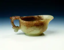 Jade vessel with kui dragon handle, Song dynasty, China, 960-1279. Creator: Unknown