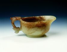 Jade vessel with kui dragon handle, Song dynasty, China, 960-1279. Creator: Unknown