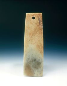 Jade axe blade or chisel, neolithic, Liangzhu culture, China, c3400-2250 BC. Creator: Unknown