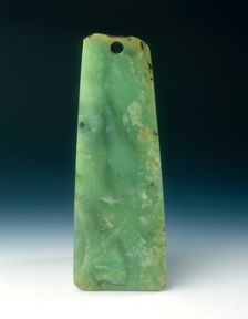 Jade axe blade with two holes, neolithic, Liangzhu culture, China, c3400-2250 BC. Creator: Unknown