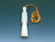 Jade bearded old man pendant, Western Han dynasty, China, 206 BC-8. Creator: Unknown