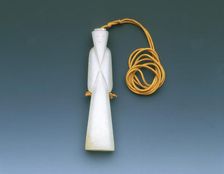 Jade bearded old man pendant, Western Han dynasty, China, 206 BC-8