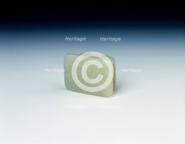 Jade belt buckle fitting, late Ming dynasty, China, 1550-1644. Creator: Unknown.