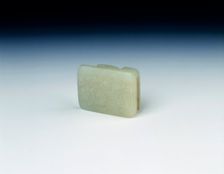 Jade belt buckle fitting, late Ming dynasty, China, 1550-1644. Creator: Unknown