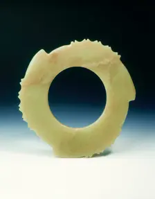Jade bi-disc, neolithic, Shandong or Henan Longshan culture, China, c2300-1700 BC. Creator: Unknown
