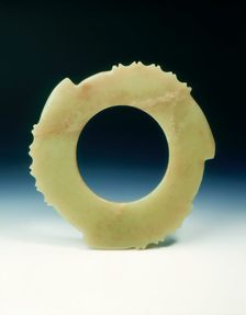 Jade bi-disc, neolithic, Shandong or Henan Longshan culture, China, c2300-1700 BC. Creator: Unknown