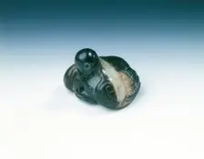 Jade bird-shaped hat ornament, Tang dynasty-Yuan dynasty, China, 7th-14th century. Creator: Unknown