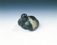 Jade bird-shaped hat ornament, Tang dynasty-Yuan dynasty, China, 7th-14th century