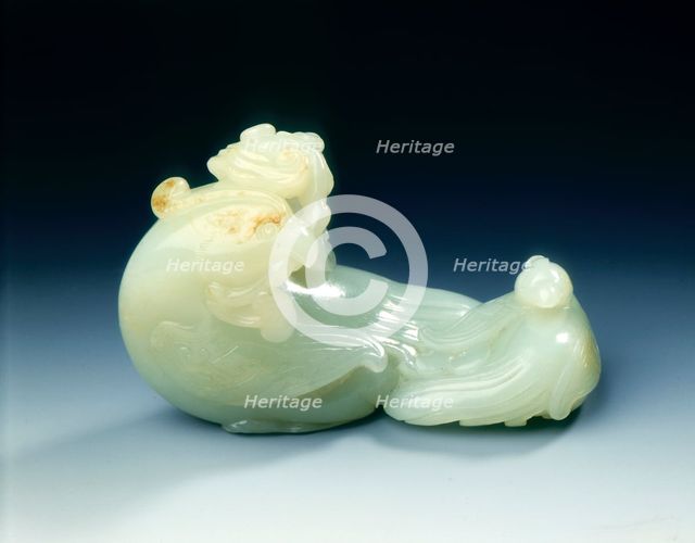 Jade brushrest, late Ming-early Qing dynasty, China, probably first half of 17th century. Artist: Unknown