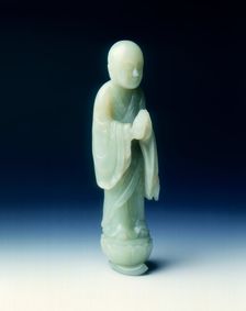 Jade Buddhist disciple, Qing dynasty, China, 1644-1911. Creator: Unknown