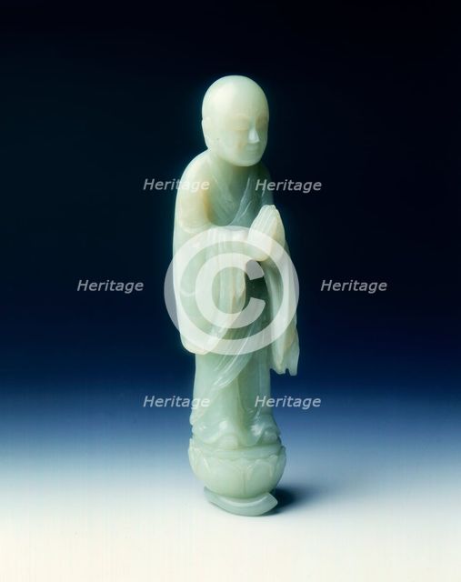 Jade Buddhist disciple, Qing dynasty, China, 1644-1911. Creator: Unknown.