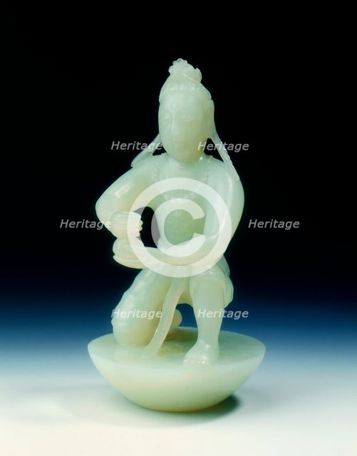 Jade Buddhist disciple, Qing dynasty, China, c1800. Creator: Unknown.